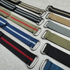 Premium Ribbed Nylon Single Pass Hook & Loop Watch Strap | Fits FXD | 20mm 22mm