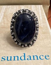NWT Sundance Catalog Silver Sodalite  Stormy Skies Ring  Size 6 198