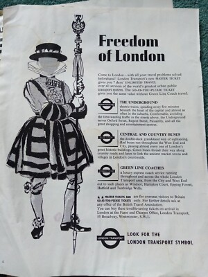 H7-6 Ephemera 1967 Reklame London Transport Beefeater 