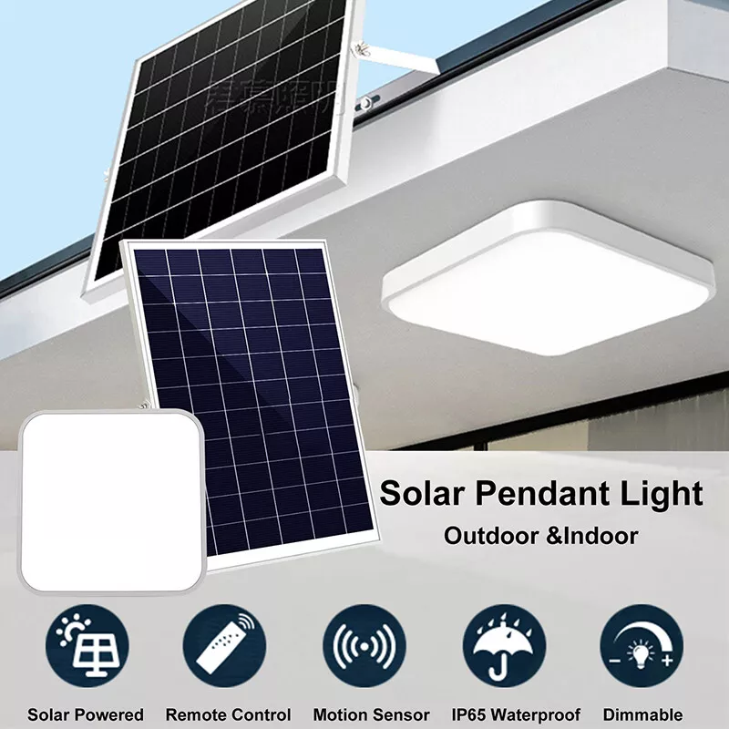 Solar pendant light with remote control deals