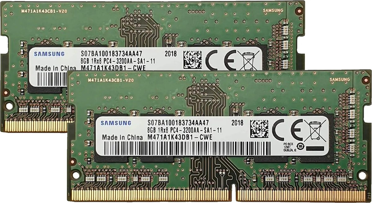 Samsung 2x8GB DDR4 3200 MHz PC4-25600 Laptop SODIMM 260pin 1Rx8