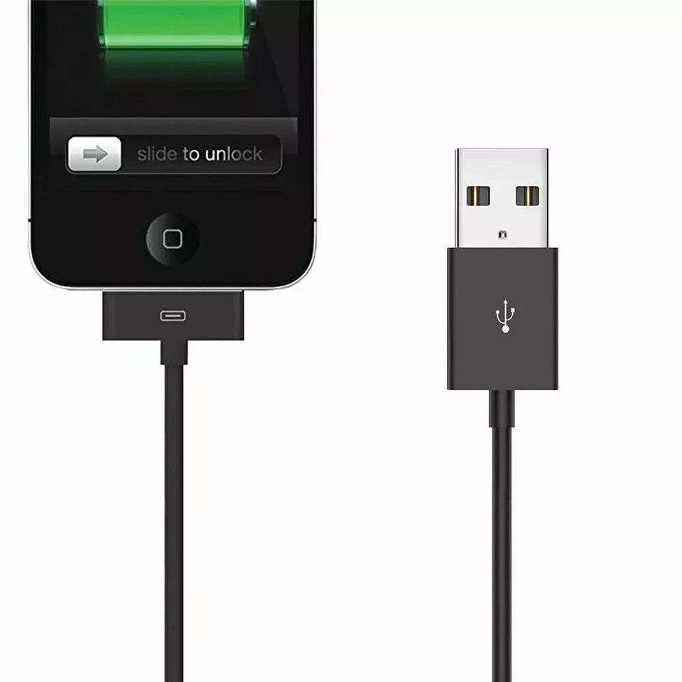 Black - USB Data Sync Charger Cable Wire Lead For Apple iPhone 3gs 4 4g 4s UZ078 - Image 4 of 4