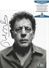 COMPOSER PHILIP GLASS SIGNED 8x10 PHOTO 3 ENSEMBLE GLASSWORKS BECKETT COA BAS