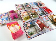 Lot of 8 Vintage Ty McDonalds Teenie Beanie Babies In Original Packaging, READ