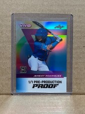 Jeremy Rodriguez 2024 Leaf Vivid Baseball 1/1 Pre Production Proof
