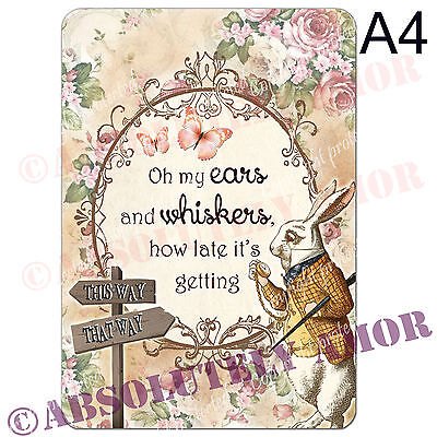 Alice In Wonderland Quote Print For Mad Hatter S Tea Party Prop Home Gift Bnr Ebay