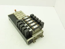 SMC NVV5FS301T-101 NVFS33005FZ Manifold Multi Port Has 5 Solenoid Valves