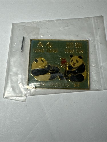 Pin Esmalte Panda 1984 LA Olympic One Side Yong Yong & Ying Xin Raro Stock Antiguo - Imagen 2 de 5