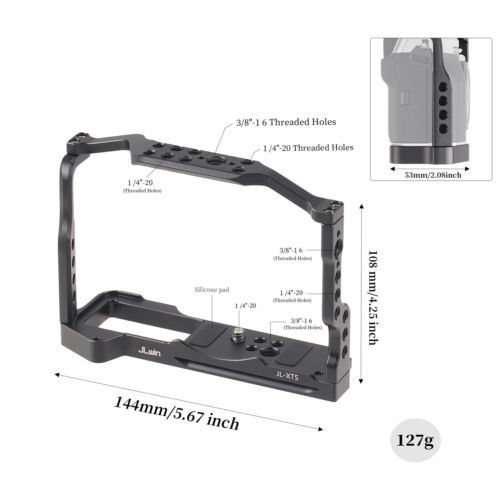 CNC Aluminum Camera Cage Full Frame with Nato Rail for Fujifilm Fuji X-T5 - Picture 1 of 20
