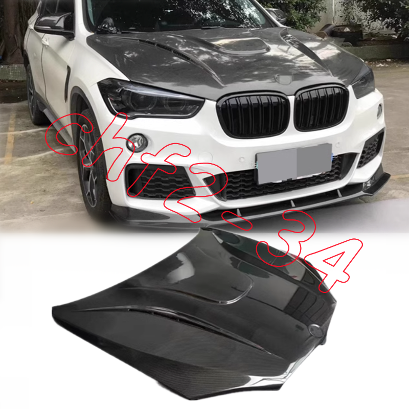 For BMW X1 F48 Real Carbon HAMANN style Front Hood Vented Bonnet