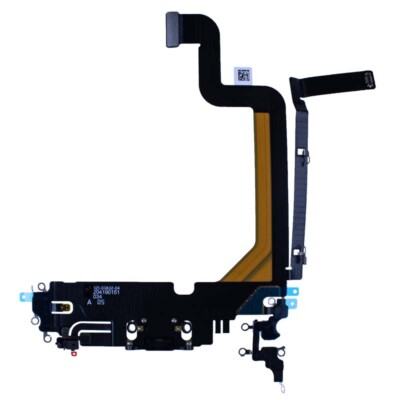 Flex Cable Charge Port Assembly for Apple iPhone 14 Pro Max Black Repair Part