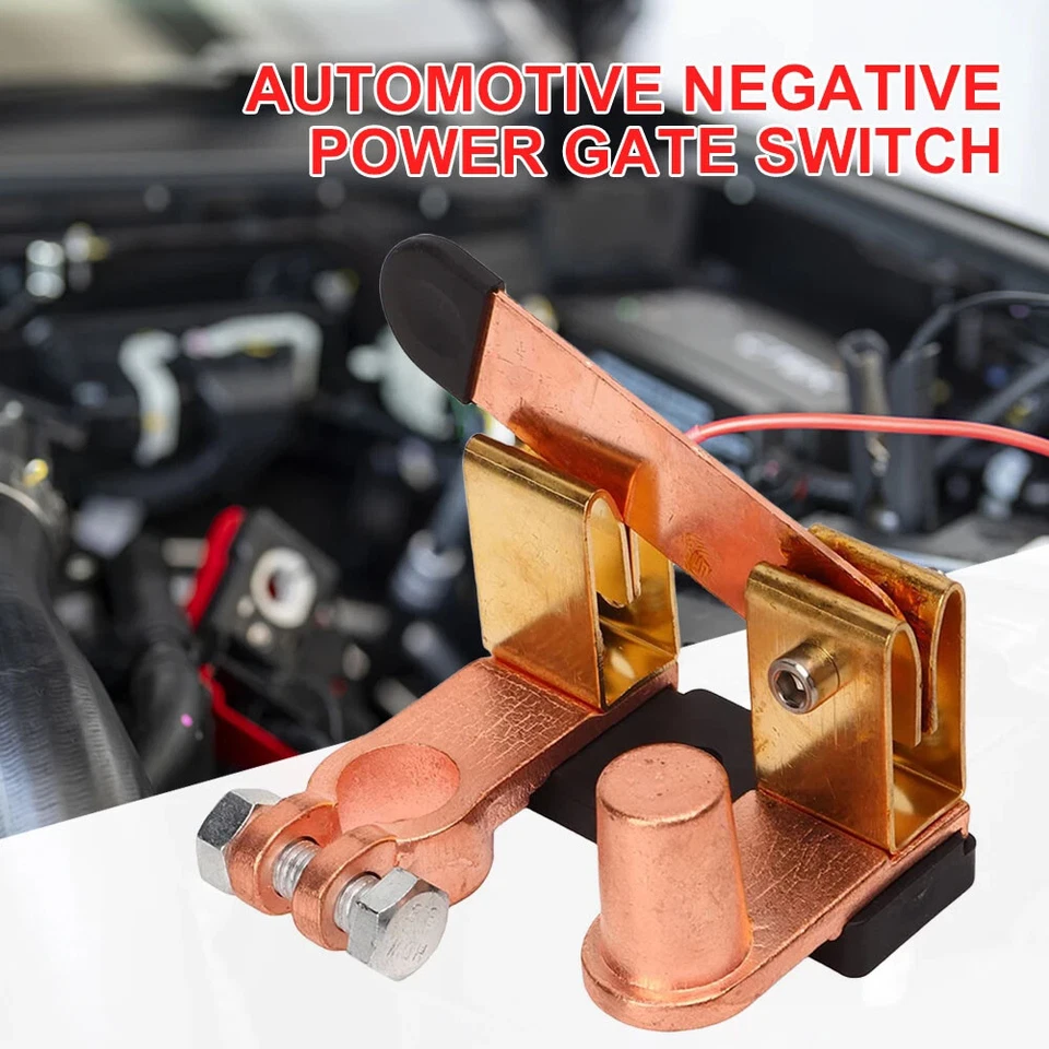 Interruptor maestro de latón cuchillo vertical desconexión batería negativa hoja coche 2 piezas Foto 3 de 4