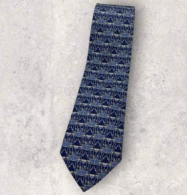 #ad NEW SALVATORE FERRAGAMO 100% Silk Tie ITALY LUXURY Blue Hot Air Balloon W:3.7quot; $144.99