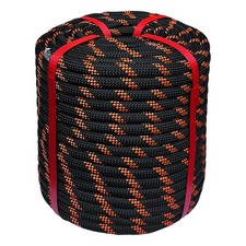 Arborist Rope 1/2 in x 150 Ft Black Tree Climbing Rope Polyester Braided Arbo...