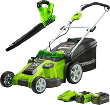 40V 20" Cordless Electric Lawn Mower + 40V Sweeper (150 MPH), 4.0Ah + 2.0Ah Batt