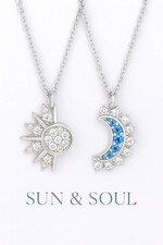 Dazzling Sun and Moon Friendship Pendant Necklaces