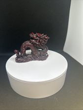 2.25" h Resin Feng Shui Dark Red Dragon Statue Display Shelf Sitter Table Piece