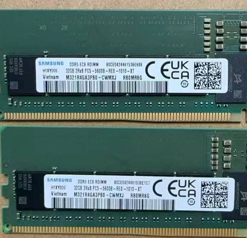 MEMORIA RAM SAMSUNG 32 GB DDR5-5600 PC5-44800, ECC REGISTERED RDIMM, 2RX8, 1.1 V, 288 PINES, PARA SERVIDOR G11 - PRODUCTO DE SEGUNDO USO