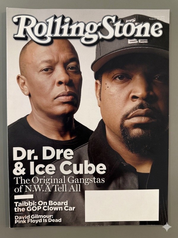 🔥 Rolling Stone Aug 2015 Dr. Dre & Ice Cube Cover Vintage Issue