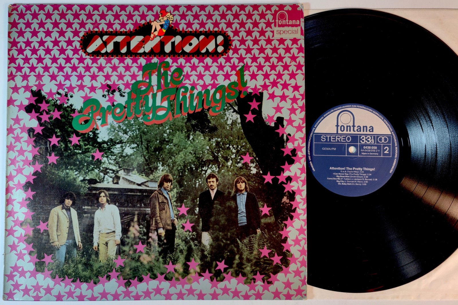 Pretty Things, the Attention! The Pretty Things! LP Germany Laminated cover