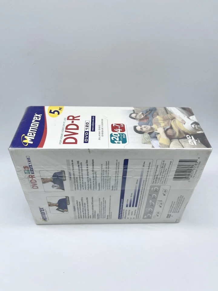 MEMOREX DVD-R 5 Pack Recordable Blank Discs 120Min/4.7GB 2004 - Image 3 of 4