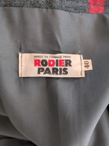 Rodier Paris New Wool Pencil Skirt Dark Green And Red Check Size 8-10 - Picture 4 of 6