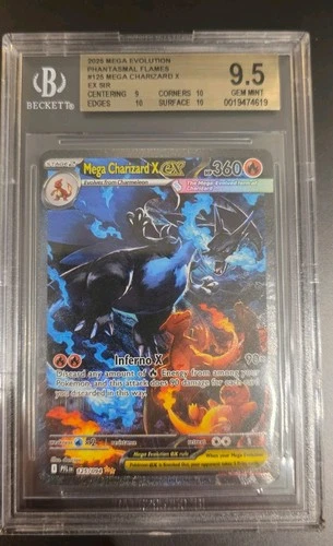 BGS 9.5 Mega Charizard X ex 125/094 SIR GEM MINT Pokémon Phantasmal Flames