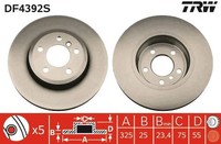 2X Trw DF4392S Bremsscheibe FüR Bmw