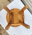 Vintage Wood Kids Teddy Bear Stool 8" Diameter, 7 3/4" High Nice Condition — photo 2