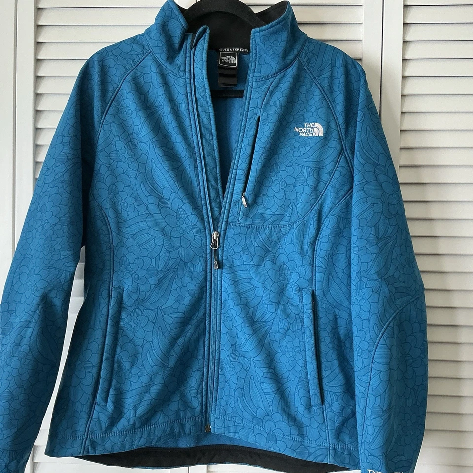 North Face Apex Bionic Women's Sz L Blue Softshell Jacket Fleece Lined Gorpcore - Image 4 of 4
