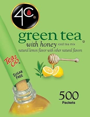 4C Powder Drink Stix, Green Tea 500 Count,