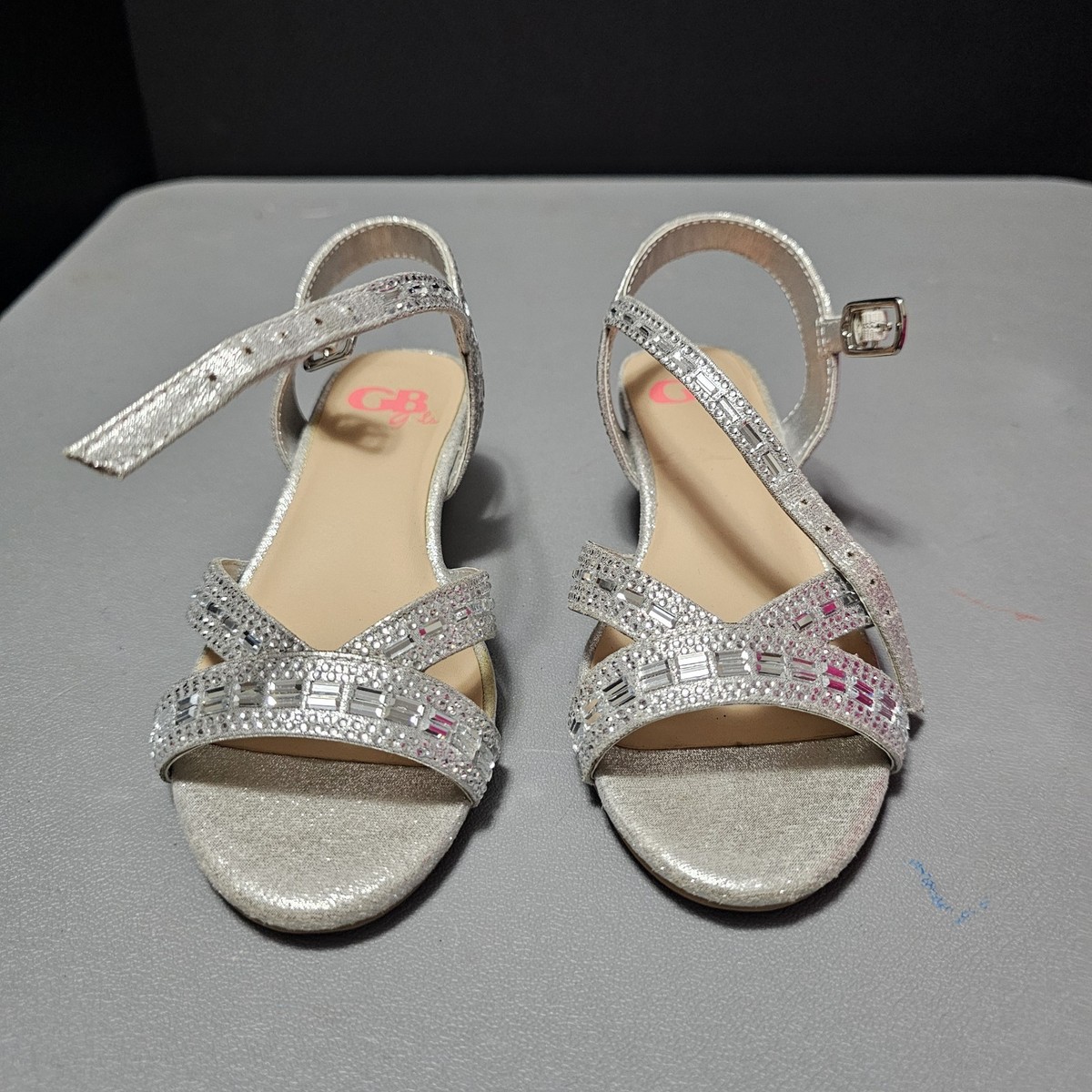 GB Girls Size 11 Glammee-girl Silver Wedge Dress Sandals Shoes | eBay GB Girls Size 11 Glammee-girl Silver Wedge Dress Sandals Shoes | eBay