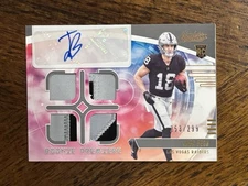 Jack Bech 2025 Panini Absolute RPM Rookie Auto Quad Jersey Patch 253/299 Raiders