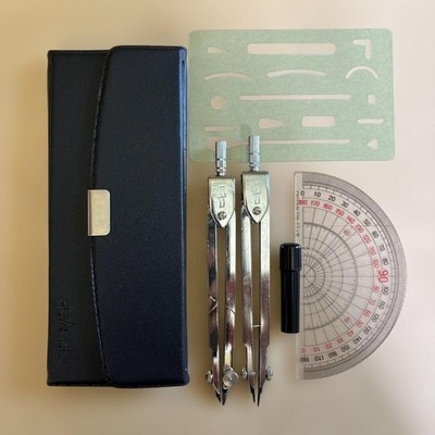 DRAPAS Drafting compass protractor eraser set