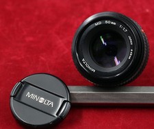 Minolta 50mm F/1.7 MD Mount Manual Focus Lens w/ Caps Very Clean.