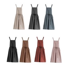 Cotton Linen Easy Care Kitchen Apron Suitable for Various Body Type Adjust