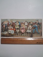 1880s-90s ONT THREAD Victorian Trade Card JURY OF CHILDREN Court 5"x10" Large