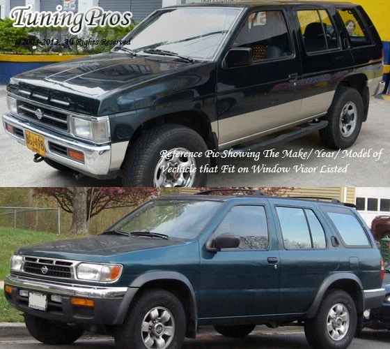 Juego de 4 viseras protectoras de lluvia para ventana de humo para Nissan Pathfinder 1996-2004 Foto 4 de 4