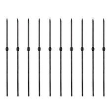 44 Inch Square Hollow Stair Balusters Single Knuckle Iron Metal Spindles 10 Pack