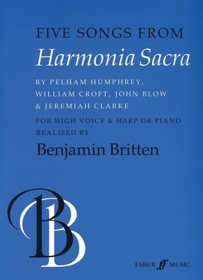 Five Songs From Harmonia Sacra Piano, High Voice, Harp Voice Music Britten Faber