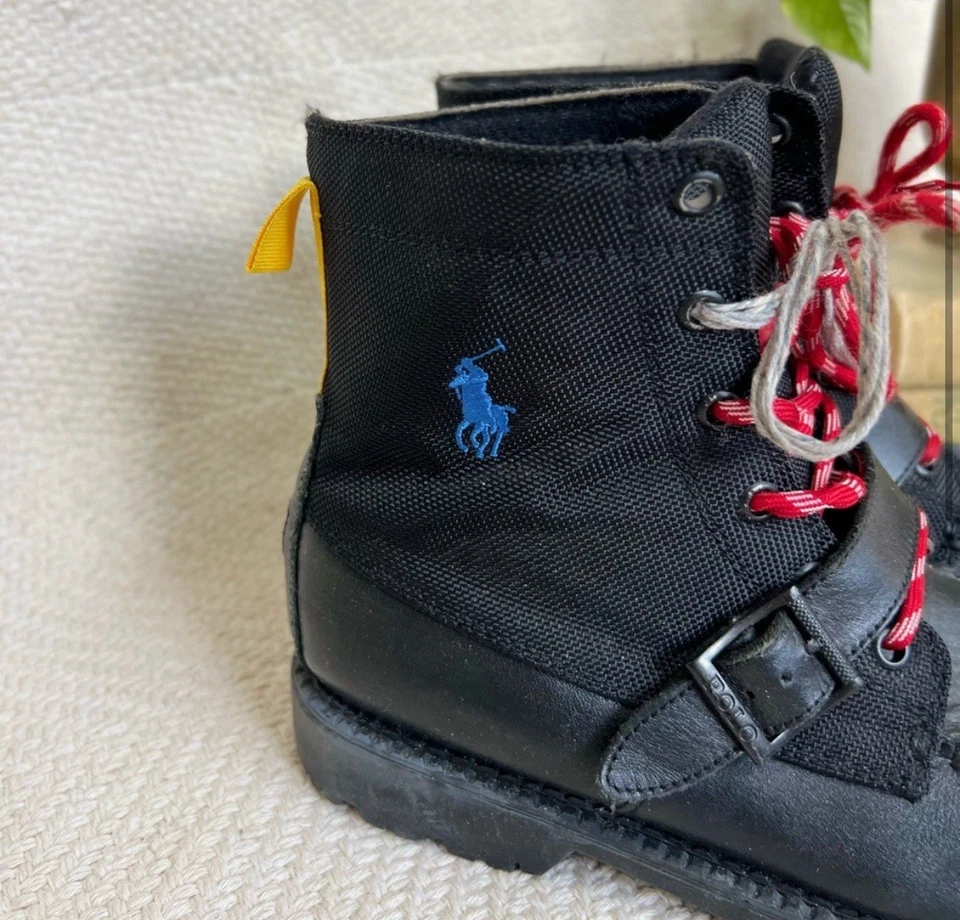 Botas Polo by Ralph Lauren Ranger negras de cuero con cordones talla 6 juveniles Foto 2 de 4