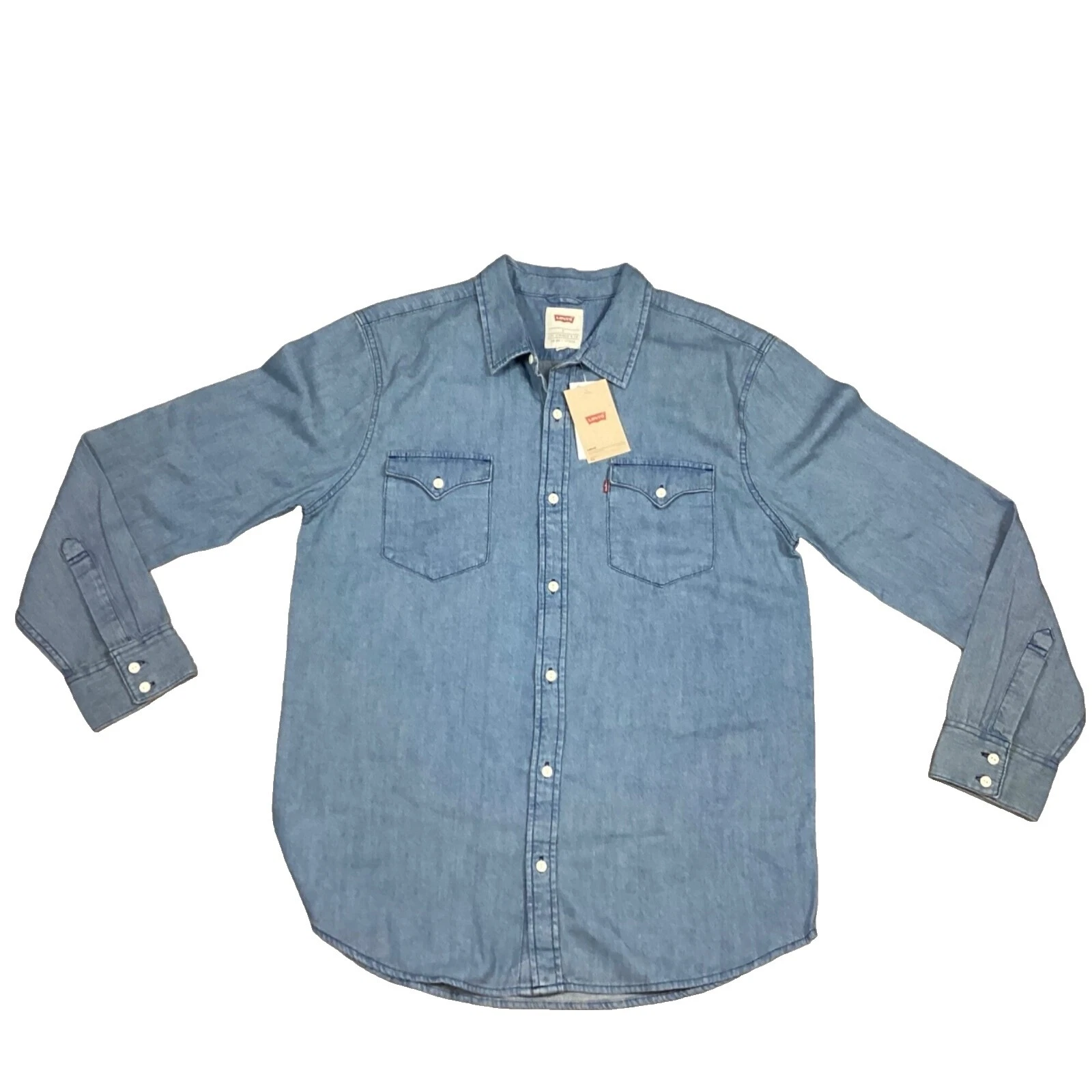 Levi's Cotton Size L Solid Regular Size Casual Button-Down Shirts for Men