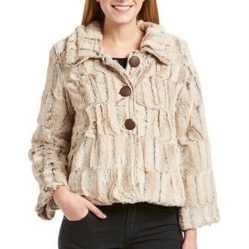 New Yoki M Faux Fur Crop Jacket Fuzzy 