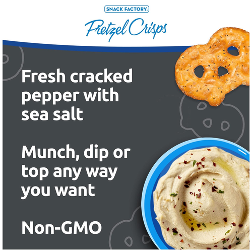 Snack Factory Pretzel Crisps, Sea Salt & Cracked Pepper, 7.2 Oz (Pack of 2) - 第 5/11 張圖片