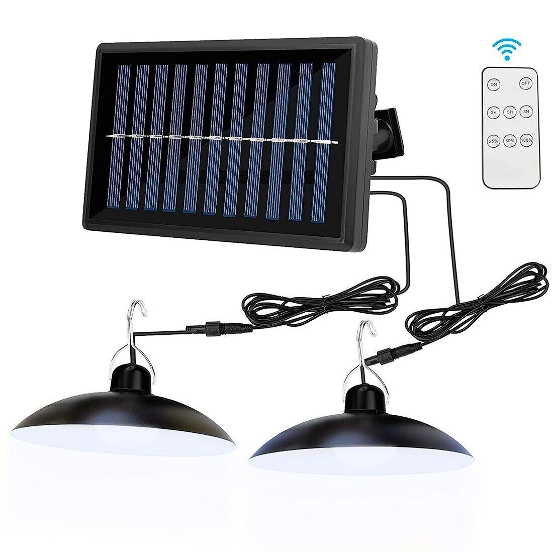 Lampade Solari a Sospensione con Pannello Solare Luci per Interni ed Esterni