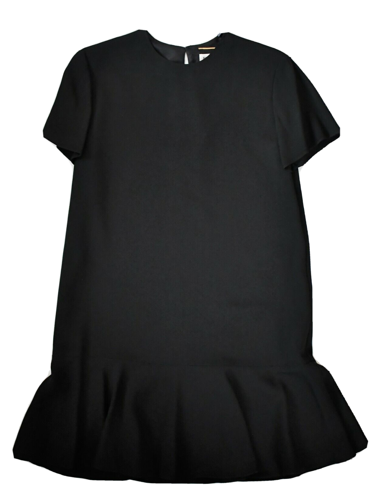 ️ Mini abito autentico Saint Laurent Paris sabbia nero maniche corte F38 FRANCIA