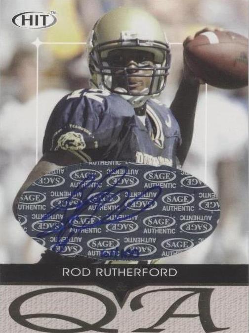 2004 SAGE Hit - Q & a Rod Rutherford #QA24 Autographs /100 (AU, RC) for ...