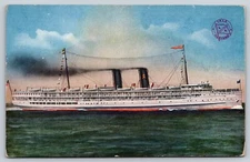 Postcard S.S. Yale and S.S. Harvard Los Angeles Steamship Co California