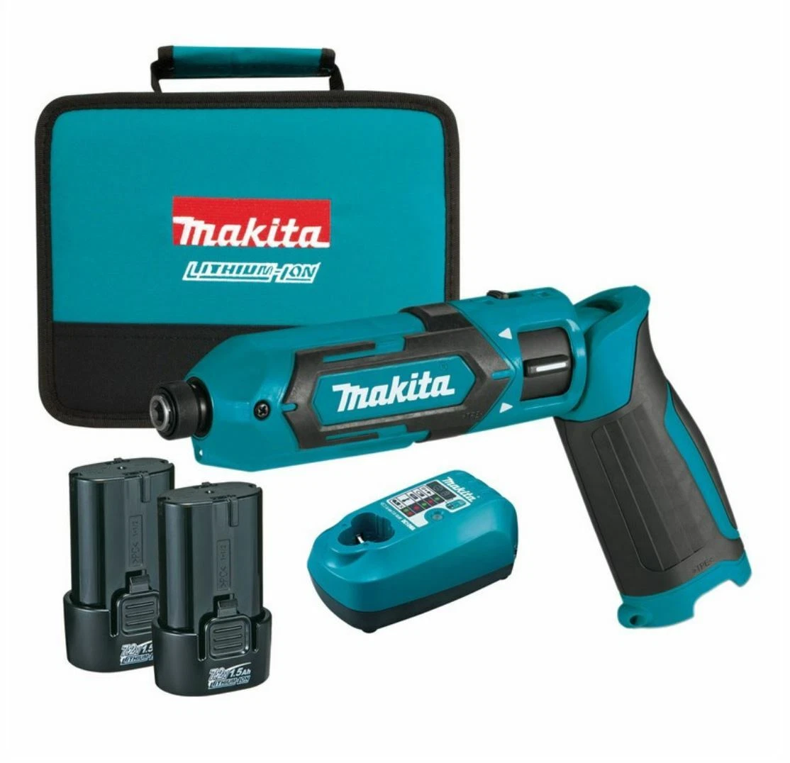 New Makita TD022DSE 7.2V Pen Style Impact Driver 2x Batteries 1.5AH Charger Bag
