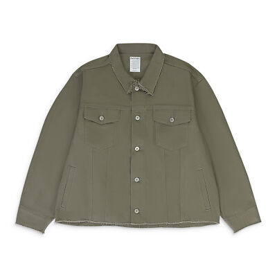 NWT FACCIES HEAVY TWILL TRACKER KHAKI DENIM JACKET SIZE 2 $420 | eBay
